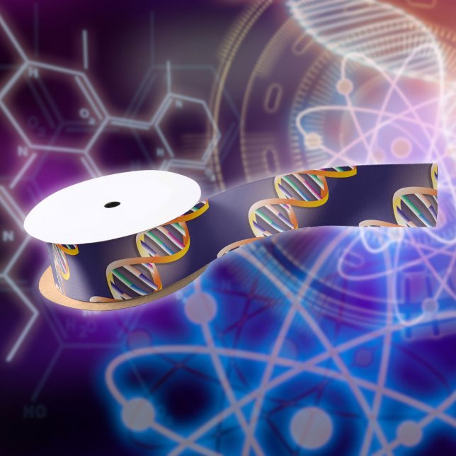 Lazo De Raso Patrón de identificación de ADN de ciencia médica (DNA ID Patterned Medical Science Satin Ribbon)