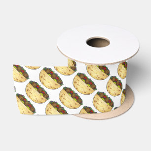 Lazo De Raso Patrón de impresión Falafel Pita Sandwich Food Foo