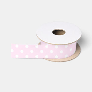 Lazo De Raso Patrón de lunares blancos en cinta de regalo rosa 
