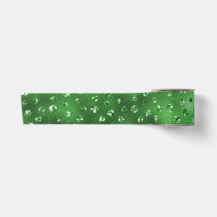 Lazo De Raso Patrón de lunares con brillo verde glamour