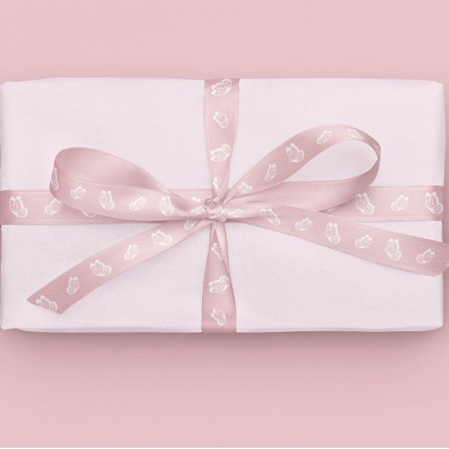 Lazo De Raso Patrón de mariposa rosa (Subido por el creador)