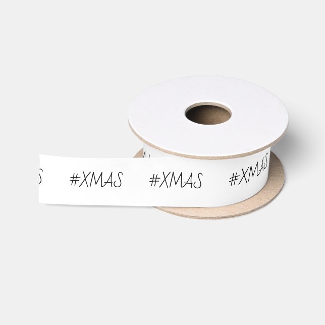 Lazo De Raso Patrón de Moda Negro y Blanco de NAVIDAD (Carrete)