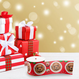 Lazo De Raso Patrón de Navidad para fotos de mascotas, golosina