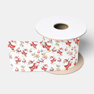Lazo De Raso Patrón de Navidades Flamingo Tropical