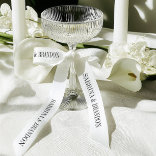 Lazo De Raso Patrón de nombres personalizados para boda elegant