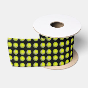 Lazo De Raso Patrón de Pelota de Tenis Amarillo Negro,