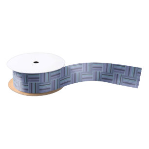 Lazo De Raso Patrón de tejido de rayas de color azul-gris
