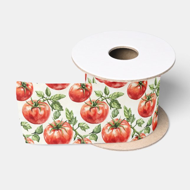 Lazo De Raso Patrón de tomate acuarela (Carrete)