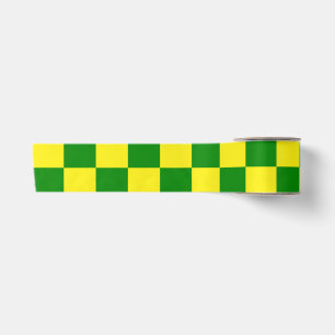 Lazo De Raso Patrón de verificación verde amarillo