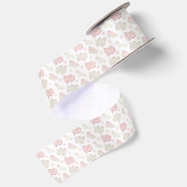 Lazo De Raso Patrón de zapatos de conejito rosa lindo