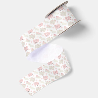 Lazo De Raso Patrón de zapatos de conejito rosa lindo