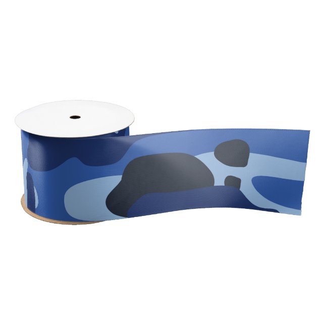 Lazo De Raso Patrón del Ejército Camuflaje Azul Camo (Carrete)
