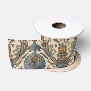 Lazo De Raso Patrón floral Blue Iris de William Morris vintage