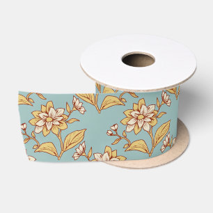 Lazo De Raso Patrón floral botánico sin costuras antiguo