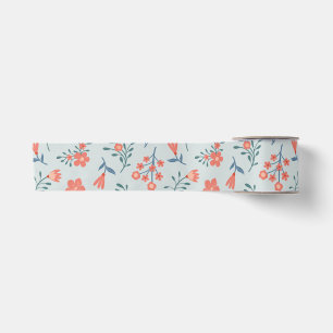 Lazo De Raso Patrón Floral de Prado de Coral