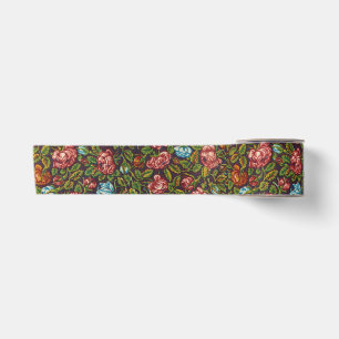 Lazo De Raso Patrón floral multicolor vintage en todo