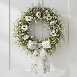 Lazo De Raso patrón floral pastel de bonito