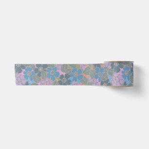 Lazo De Raso Patrón floral retro estilizado