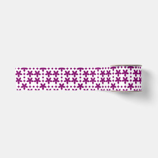 Lazo De Raso Patrón geométrico floral morado con repetición