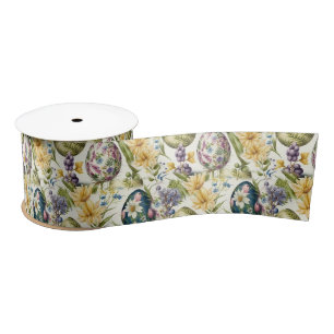 Lazo De Raso Patrón nostálgico vintage de huevos de Pascua no 1