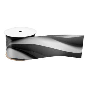 Lazo De Raso Patrón ondulado tridimensional en blanco y negro