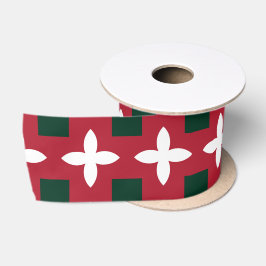 Lazo De Raso Patrón rojo verde y blanco de los navidades