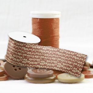 Lazo De Raso Patrón sin foco de oso marrón