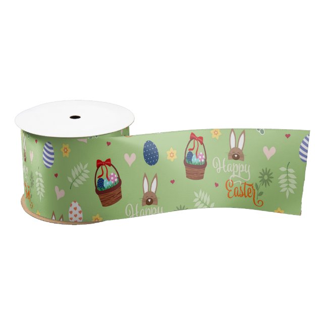 Lazo De Raso Patrón verde de Pascua (Carrete)