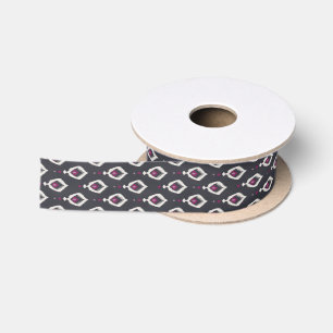 Lazo De Raso Patrones tribales ikat negros y morados chic