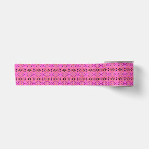 Lazo De Raso Peach Black Art Deco Lattice Patrón Cumpleaños