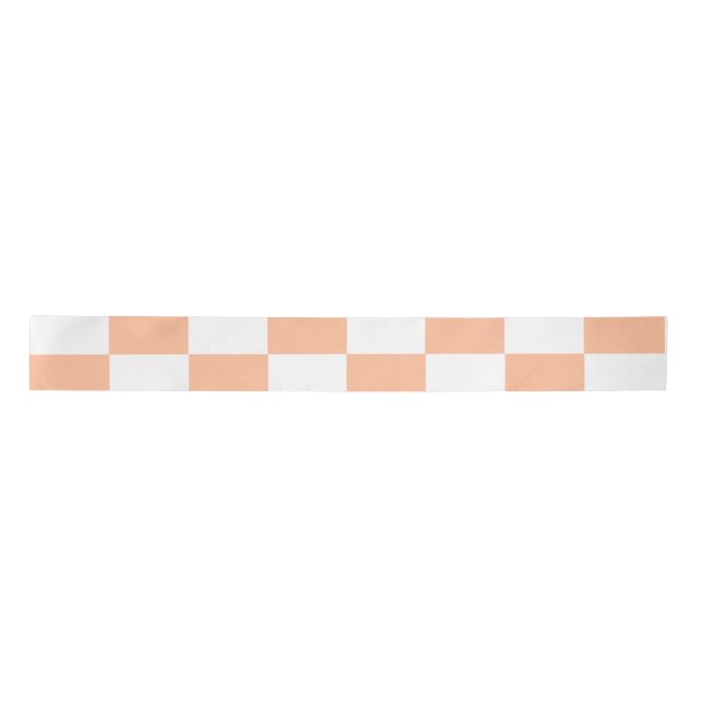 Lazo De Raso Peach Fuzz Checkered Gingham Pattern (Anverso)