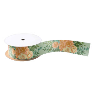 Lazo De Raso Peach Green Boda Spring Pastel Floral