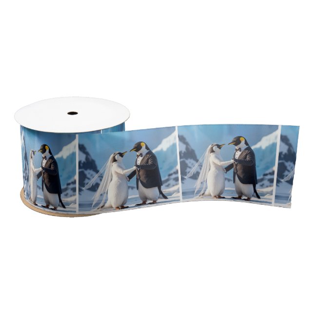 Lazo De Raso Penguin Bride and Groom Dancing On Ice (Carrete)