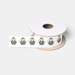 Lazo De Raso Penguin Happy Halloween Cauldron Bat