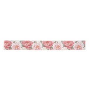 Lazo De Raso Peonias rosas y blancas