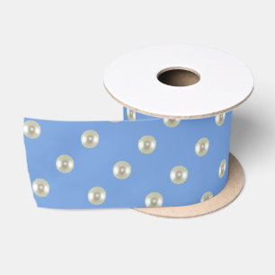 Lazo De Raso Perlas de verano en azul