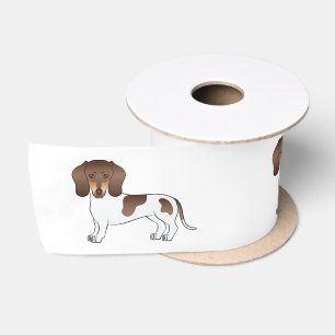 Lazo De Raso Perrito Dachshund de pelo corto de chocolate y mar