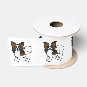Lazo De Raso Perro de dibujos animados lindo Papillon Sable