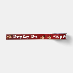 Lazo De Raso Perro Feliz -Perro de Navidad Carmesí Amantes de l