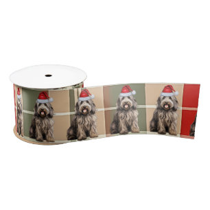 Lazo De Raso Perro Lover Bergamasco Red Green Plaid Navidades