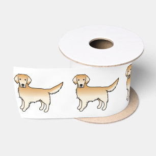 Lazo De Raso Perros adorables de dibujos animados amarillos