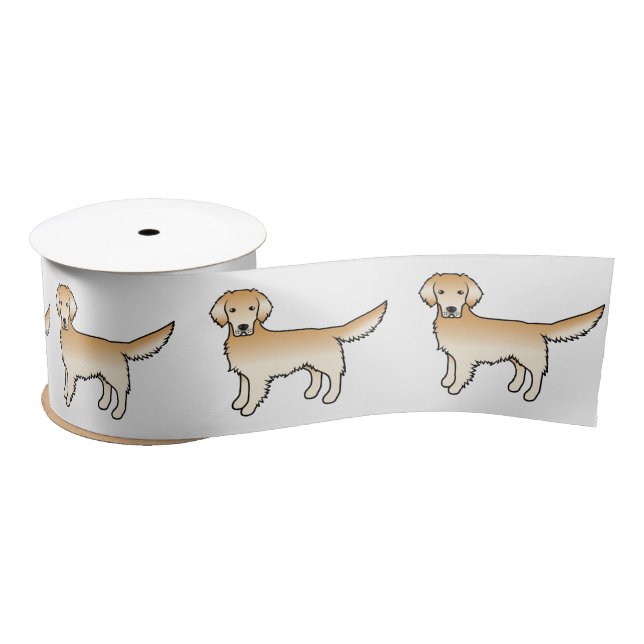 Lazo De Raso Perros adorables de dibujos animados amarillos (Carrete)