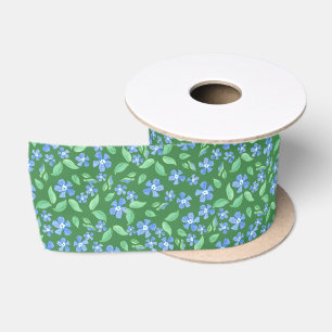 Lazo De Raso Perros azules brillantes personalizados en floral 