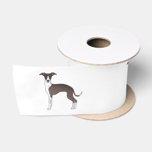 Lazo De Raso Perros de dibujos animados de galgo italiano blanc