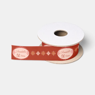 Lazo De Raso Personaliza Patrón de Lujo de Navidad