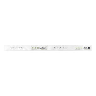 Lazo De Raso Personalizado blanco hecho a mano con el logotipo