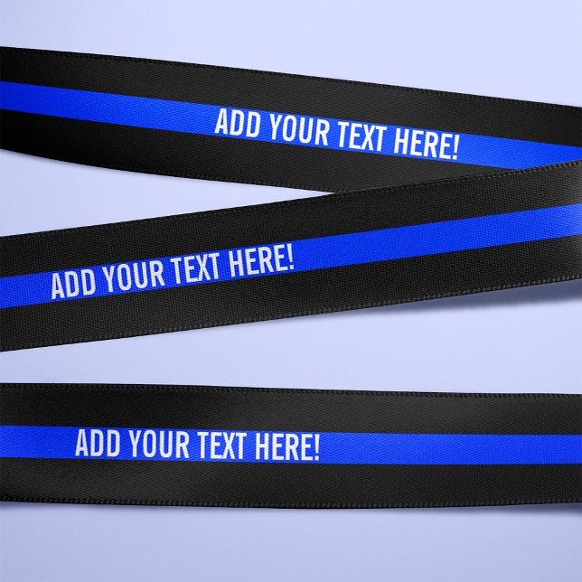 Lazo De Raso Personalizado de línea azul delgada Texto blanco (Subido por el creador)