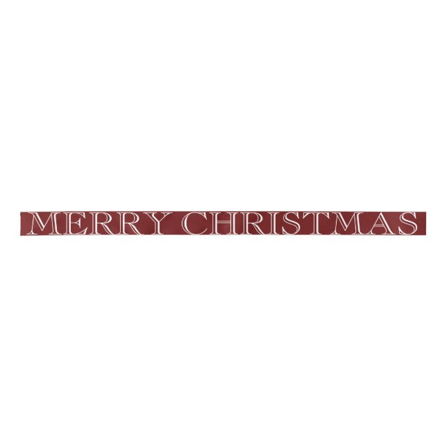 Lazo De Raso Personalizado Feliz Navidad Elegante Marrón Blanco (Anverso)