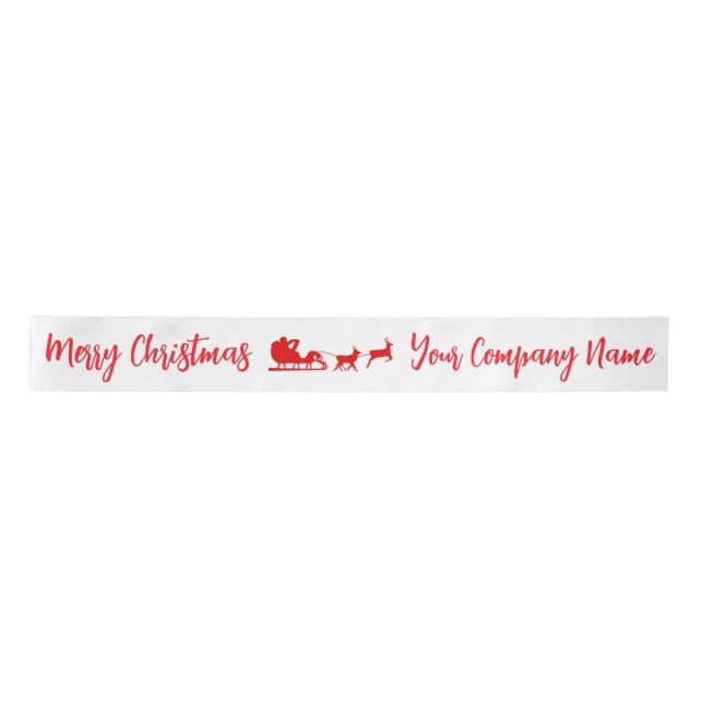 Lazo De Raso Personalizado Merry Christmas Satin Ribbon (Anverso)