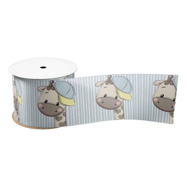 Lazo De Raso Personalizado personalizado Niño Giraffe Cinta sat (Carrete)